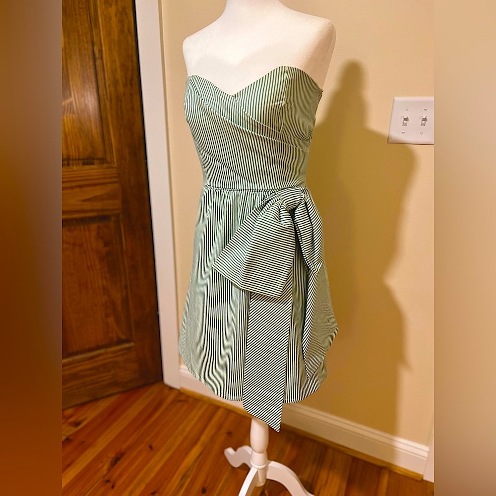 Judith March green seersucker dress with bow